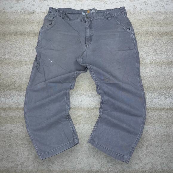 Vintage Carhartt Carpenter Pants Grey Canvas Baggy Wide Leg Fit Dungarees 90s - Picture 2 of 4